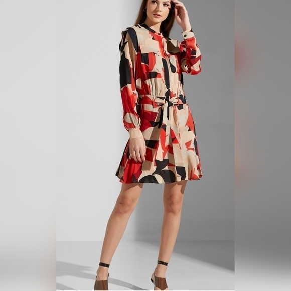 NWT REISS Theo-Linear Floral Shirt Dress Size 6 - Picture 6 of 11